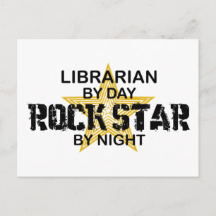 Bibliotekariska Rockstjärnan vid natten Vykort
