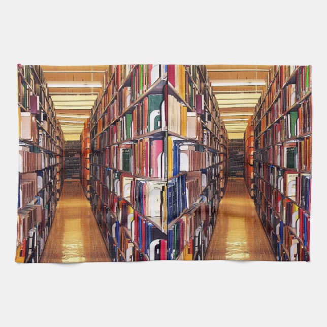 Bibliotekboken bordlägger kökshandduken kökshandduk (Horisontell)