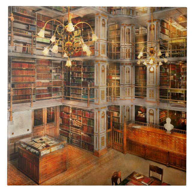 Biblioteket - En litterär klassiker 1905 Kakelplatta (Framsidan)
