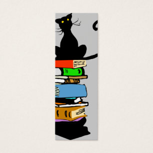Bibliotekkatt (boken markerar), litet visitkort
