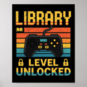 Biblioteksälskande lärare rolig video Game Ck till Poster