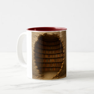 Biblioteksbokhylla Mugg, Bokälskare Kaffe Mugg, Co Två-Tonad Mugg