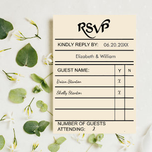 Biblioteksbokskort RSVP Inbjudningar