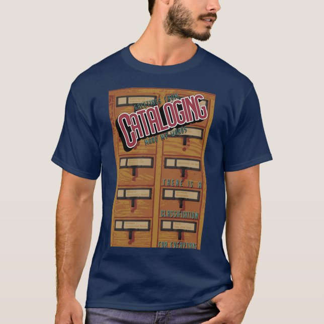 Bibliotekskatalogisering Poster T Shirt (Framsida)