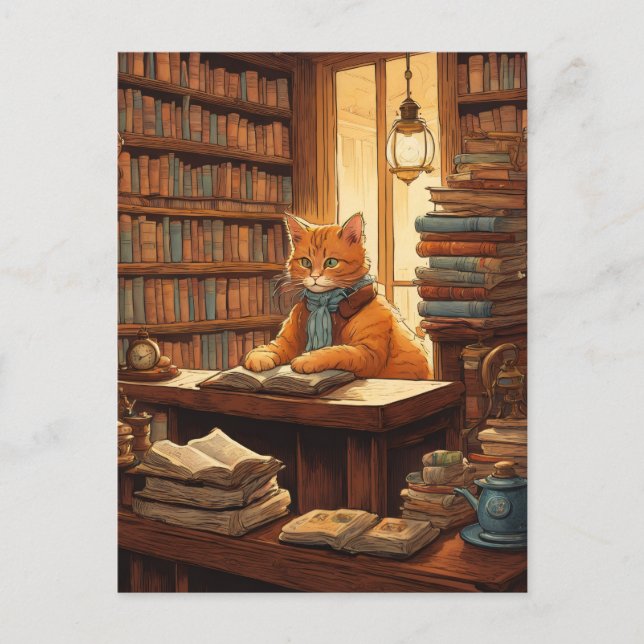 bibliotekskatt #12 vykort (Framsida)