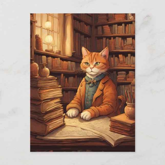 bibliotekskatt #2 vykort (Framsida)