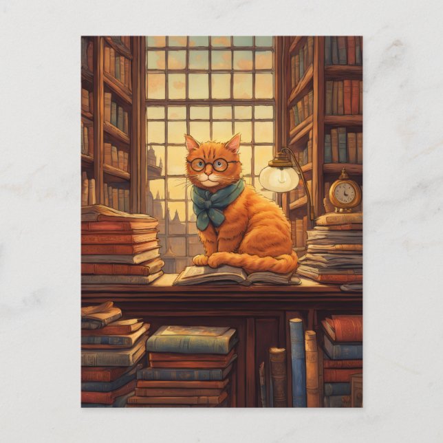 bibliotekskatt #4 vykort (Framsida)
