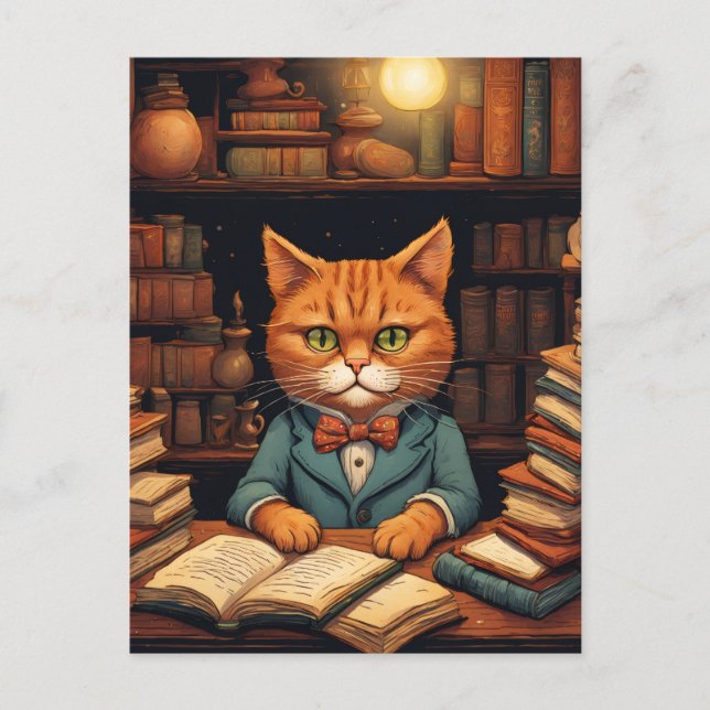 bibliotekskatt #5 vykort (Framsida)