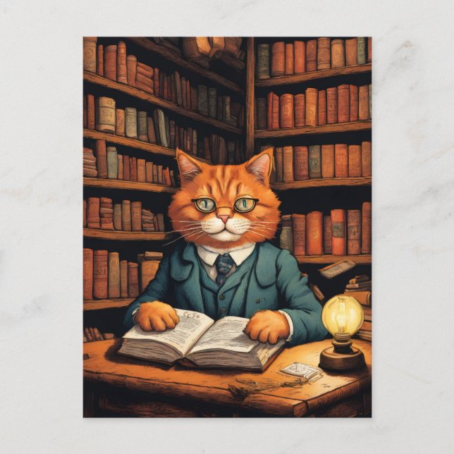bibliotekskatt #7 vykort (Framsida)