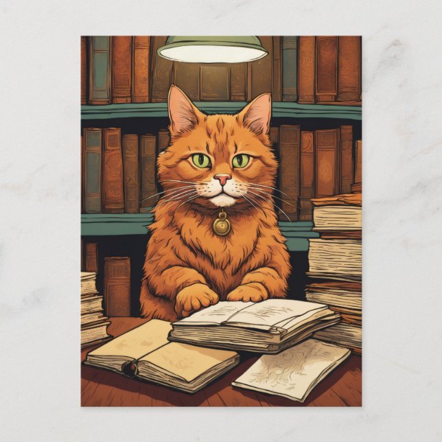 bibliotekskatt #8 vykort (Framsida)