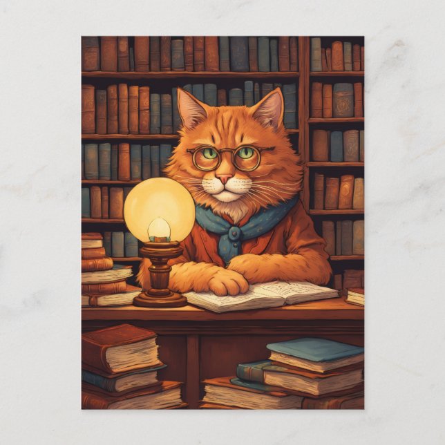 bibliotekskatt #9 vykort (Framsida)