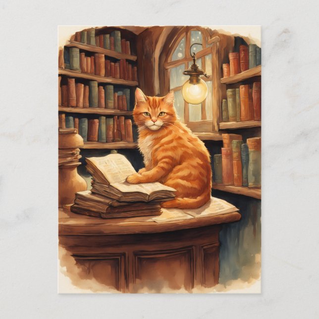 bibliotekskatt vykort (Framsida)
