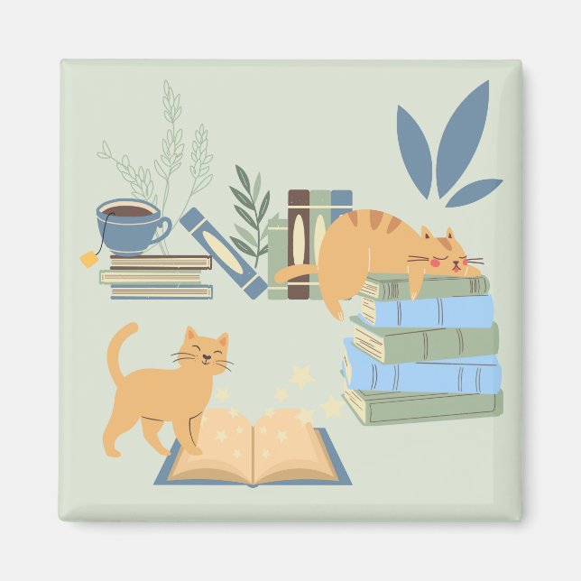 Bibliotekskatter Magnet (Framsidan)