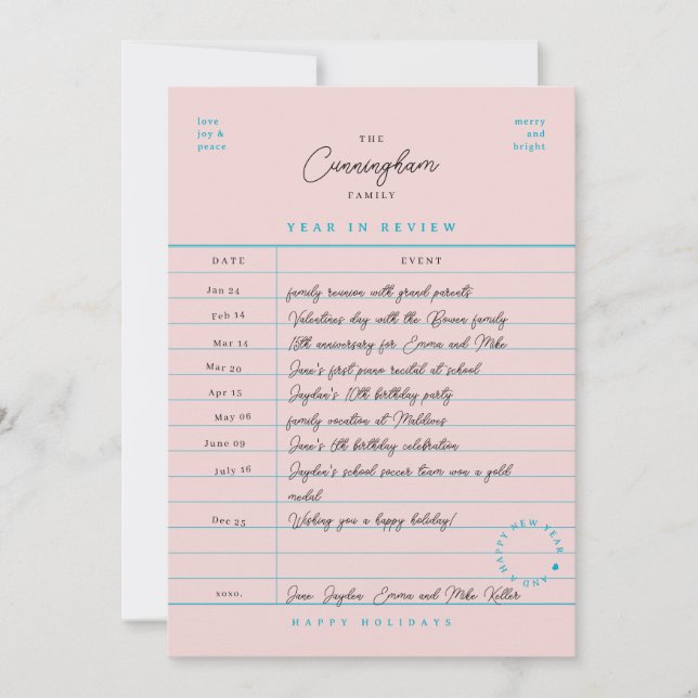 Bibliotekskort Årsöversyn Platt Julkort (Framsida)