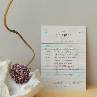 Bibliotekskort Årsöversyn Platt Julkort