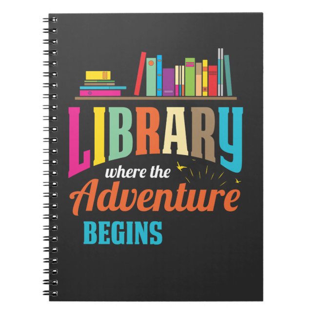 Biblioteksläsare i bibliotek Fläkt - bok älskare Anteckningsbok (Framsidan)