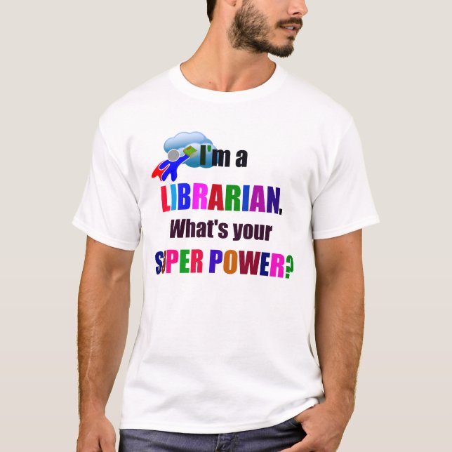 Bibliotekssuperhjälte T-shirt (Framsida)