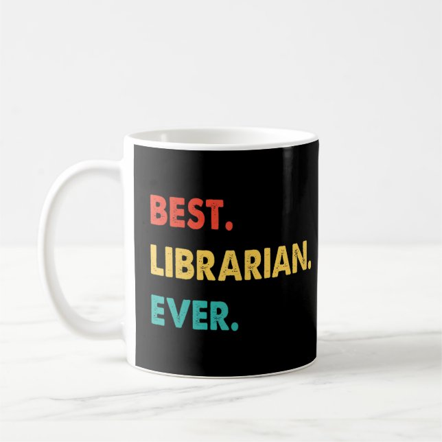 Biblioteksyrket Retro Best Librarian någonsin Kaffemugg (Vänster)