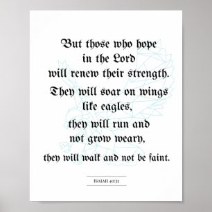 Biblisk affisch, kristen affisch, Isaiah 40:31 Poster