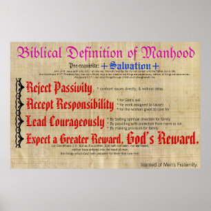 Biblisk definition av Manhood. Poster