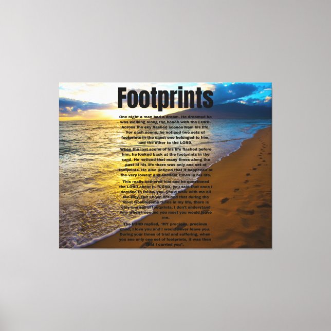 Biblisk Dikt för fotavtrycksPrayer Canvas Art (Framsida)