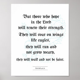 Biblisk poster, kristen poster, Isaiah 40:31 Poster