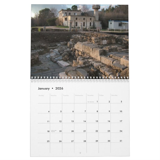 Bibliska arkeologiplatser i Israel i dag Kalender (Jan 2026)