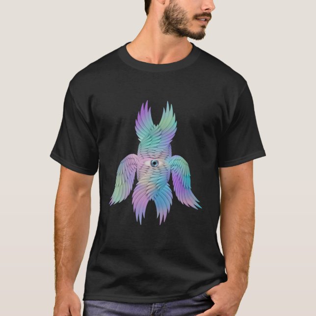 Bibliskt exakt Angel Rainbow Seraph T Shirt (Framsida)