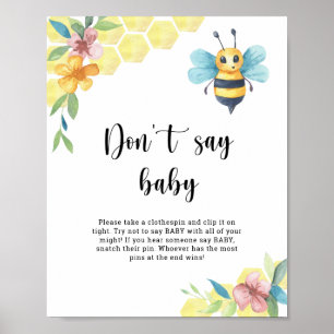 Biblö floral - Säga inte bebis Poster