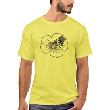 Biblomster Linje Art T-Shirt