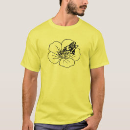Biblomster Linje Art T-Shirt