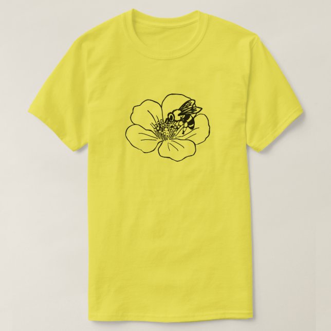 Biblomster Linje Art T-Shirt (Design framsida)