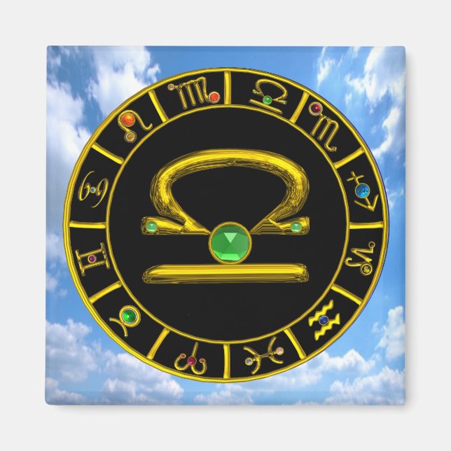 BIBRA/ZODIAC BIRTHDAY-TECKEN MAGNET (Framsidan)