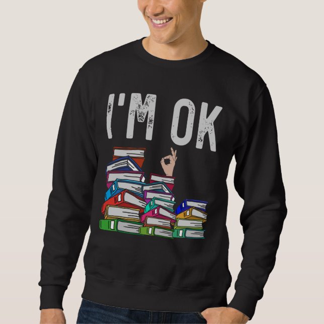 Bibrarian Bok Reader Funny Bok Älskare Lång Ärmad Tröja (Framsida)