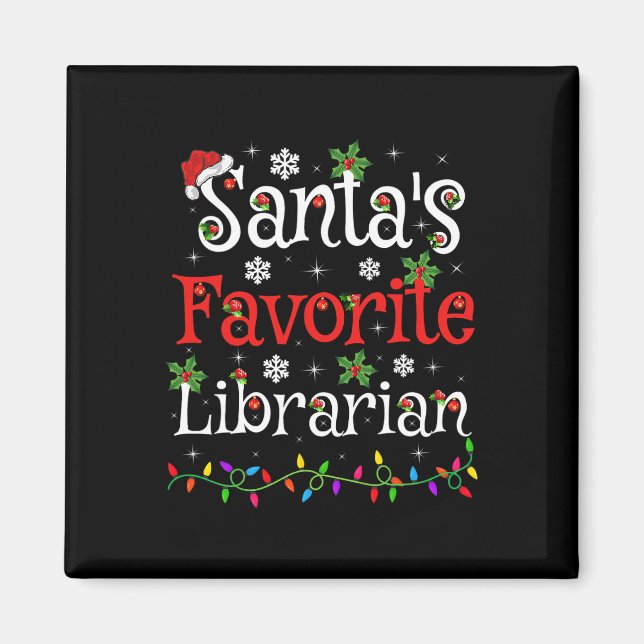 Bibrarian Julafton Santa's Favorite Librarian Chri Magnet (Framsidan)