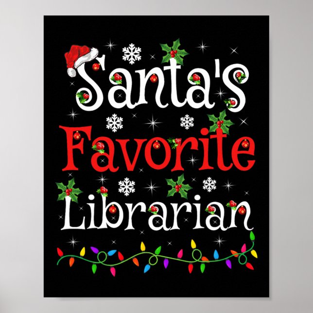 Bibrarian Julafton Santa's Favorite Librarian Chri Poster (Framsidan)