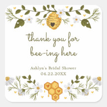 Bibröllopsetikett med binamotiv