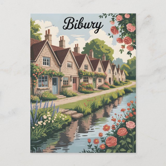 Bibury vintage vykort (Framsida)