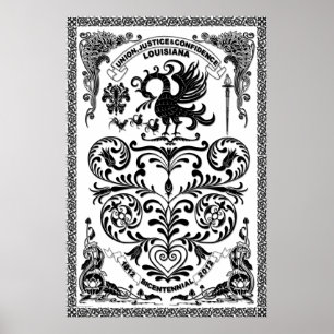 Bicentennial Louisiana Mardi Gras som partyet ser, Poster