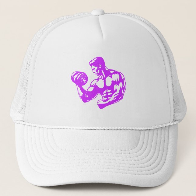 Bicep Curl Minimalist Gym - Purple Fitness Design Keps (Framsida)