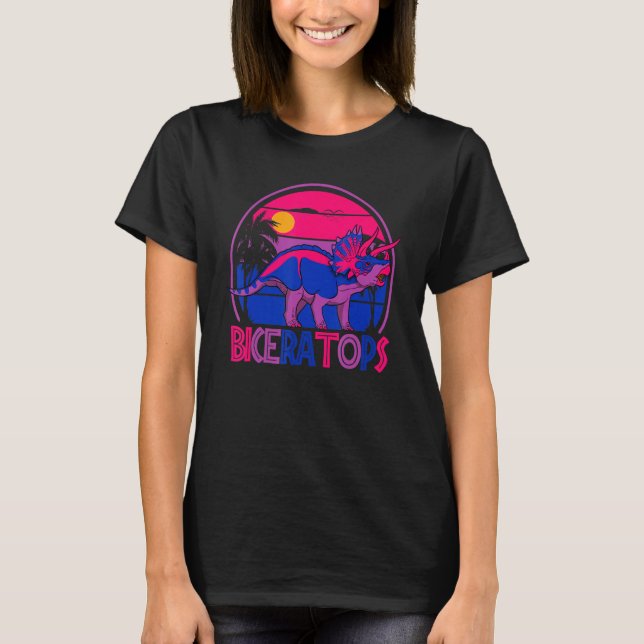 Biceratops Bisexual Ceratops Dinosaur LGBT Pride M T Shirt (Framsida)