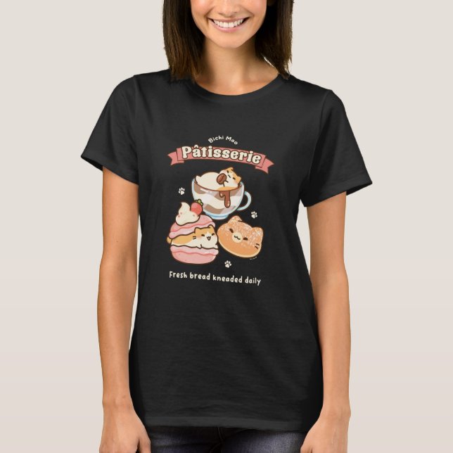 Bichi Mao Patisserie Fresh Bread Kneaded Cute Cat  T Shirt (Framsida)