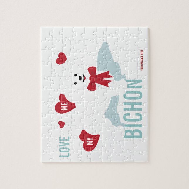 Bichon älskarepussel pussel (Vertikal)