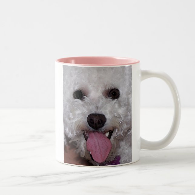 Bichon ansikte Två-Tonad mugg (Höger)