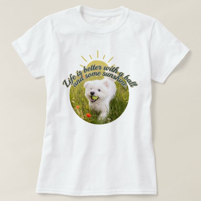 Bichon & Ball Maskrosdagar  T Shirt (Design framsida)