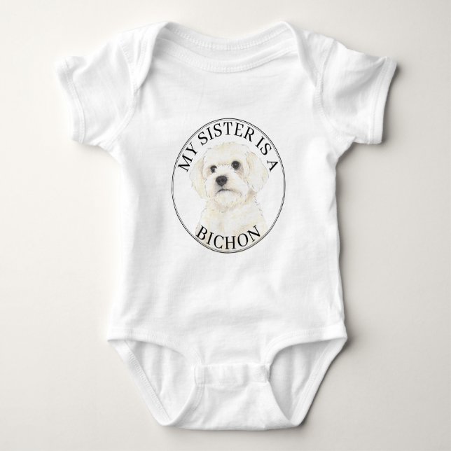 Bichon Big Sister T Shirt (Framsida)