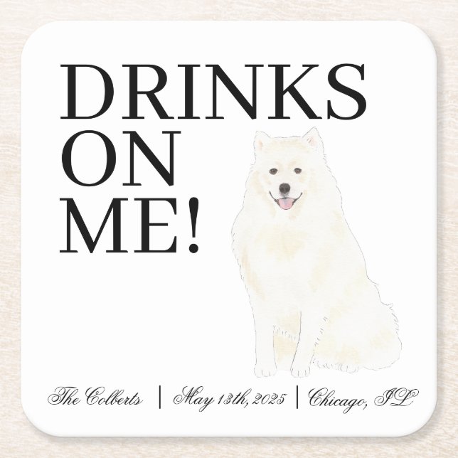 Bichon, Bolognese, Havanese, Maltesiska Bröllop Underlägg Papper Kvadrat (Framsidan)