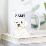 Bichon, Bolognese, Koton, Havanese, Malta Kaffemugg<br><div class="desc">Jag är i kärlek med denna vackert detaljerade vattenfärgsillustration av en bichon, bolognese, coton de tulear, havanese eller maltese! Anpassa det keramiska mugg med ditt namn eller monogram och ändra till och med handtaget färg för att uppfylla din dekoration! Ändra typsnitt genom att markera alternativet "Redigera med design verktyg" vid...</div>