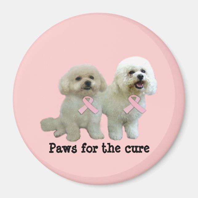 Bichon Breast Cancer Magnet (Framsidan)