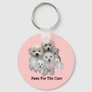 Bichon bröstcancer Keychain Nyckelring